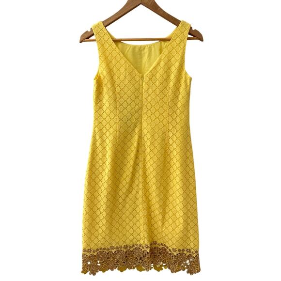Lilly‎ Pulitzer Dawson Dress Starfruit Yellow Dot Dot Dot Lace Size 4 - Picture 3 of 9